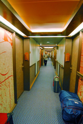 The aisle to staterooms