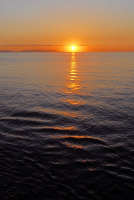 The fist sunset on sea