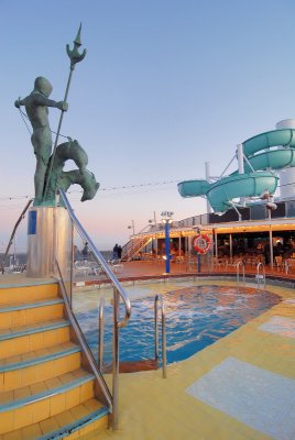 The swimming pool on Lido deck