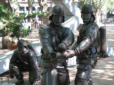 Firefighters Monument, We're in Occidental Park
