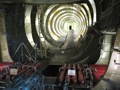 Inside Looking Aft, Fire Suppression Cylinders