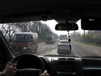driving from Lviv the next morning, we find the road conditions poor