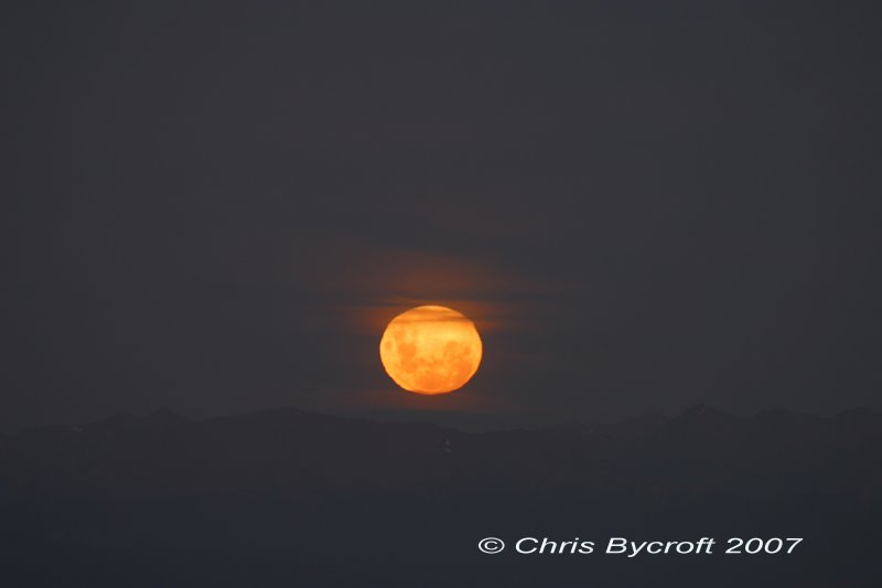 Moonrise to the northeast