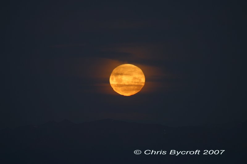 Moonrise to the northeast