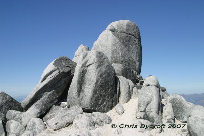 Summit granite rocks from trig