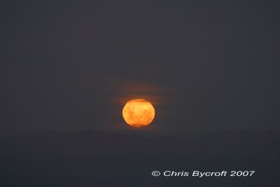 Moonrise to the northeast