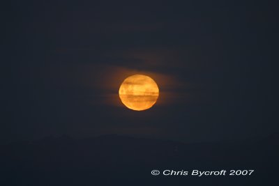 Moonrise to the northeast