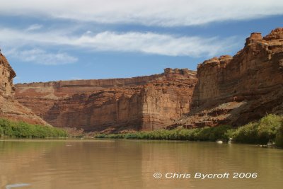 More Green River views - canoeists upriver