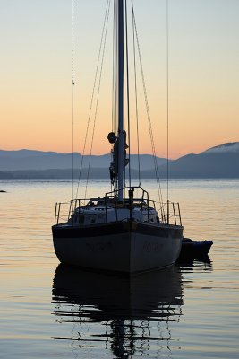 pilgram sailboat at sunrise