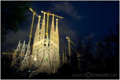 The Sagrada Familia by night