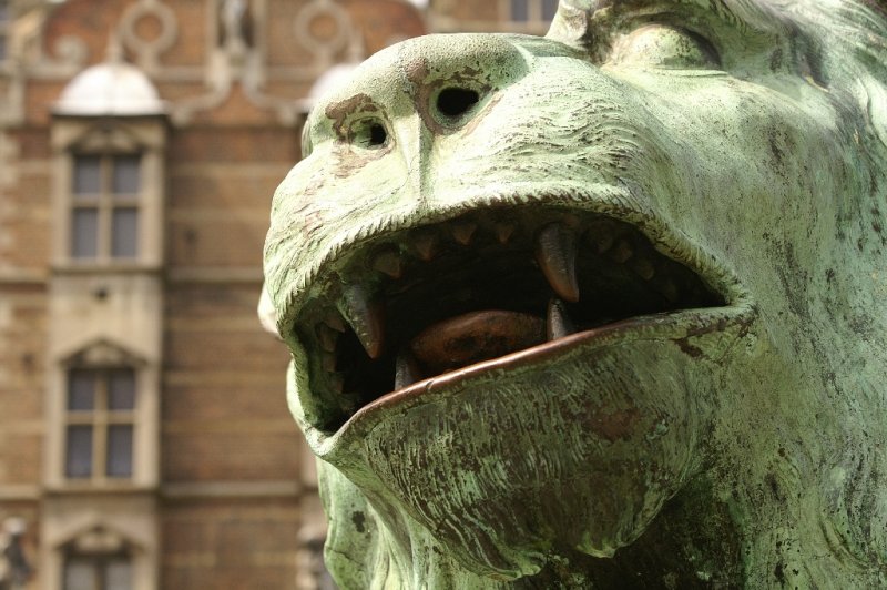 A Lion at Rosenborg Castle in Copenhagen