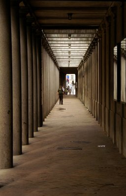 The colonnade behind the National Museum of Denmark in Copenhagen