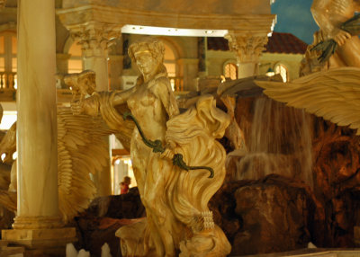 Part of a fountain inside the Caesars Forum Shops.