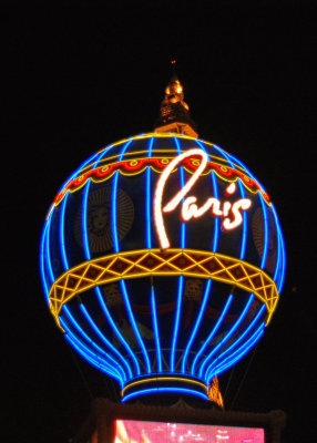 Paris balloon, all lit up.