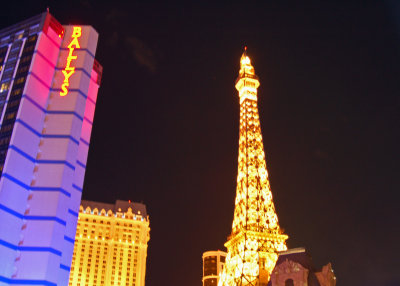 Bally's and the Eiffel Tower.