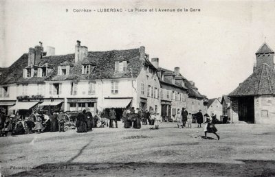 Lubersac - La Place et l'Avenue de la Gare