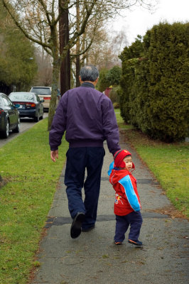 Walking with grandpa
