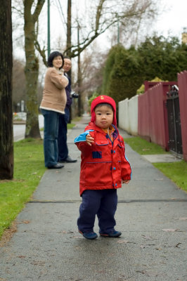 Nathaniel with family in background