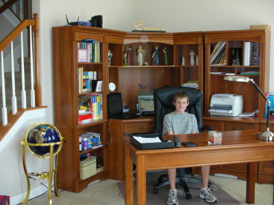 Jonah at Nana's desk