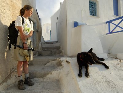 Debra&dog   santorini