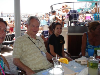 Our table on the Ledo deck with family members.