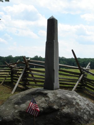 Where General Zook was killed at the NorthWest side of the Wheatfield