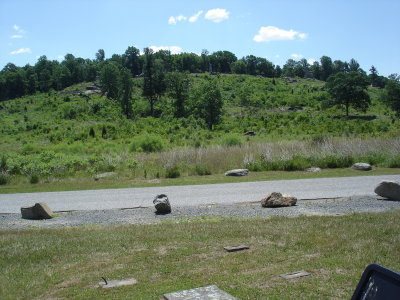 Where one section of Smith's battery was posted covering Plum Run Valley