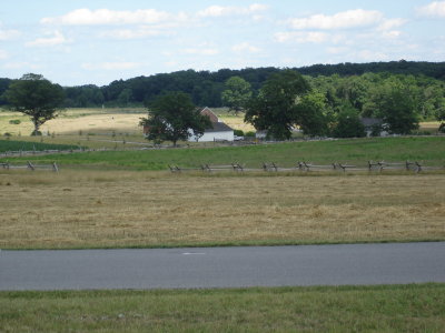 Trostle Farm near the 3rd Corps and 1st Volunteer Art. Battery line near the Peach Orchard