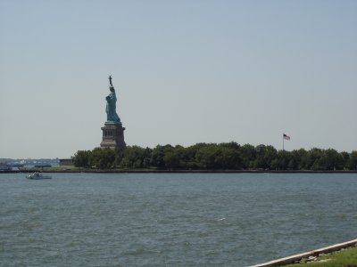 Liberty Island from a distance