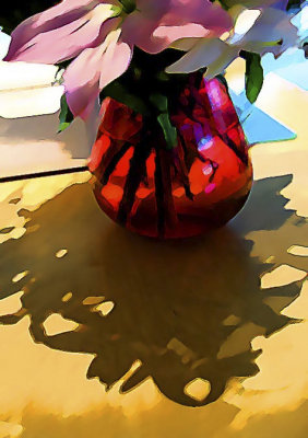 Red Vase and Shadow