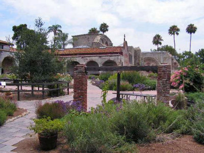 Mission San Juan Capistrano and court yard