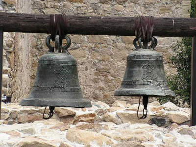 The bells on display at the Mission San Juan Capistrano