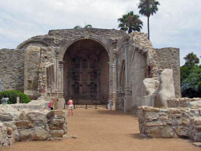 Old ruins at the Mission San Juan Capistrano