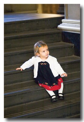 ....watch Lorelei navigate the stairs; up and down and....