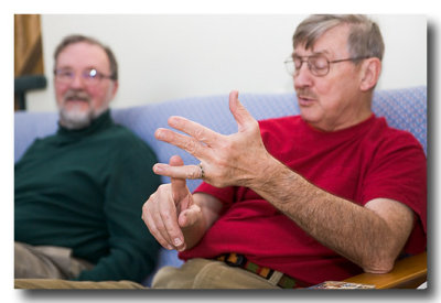 Its a toss-up with these three going at it with hands and fingers flying!