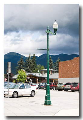 Typical street w/ mountain backdrop.