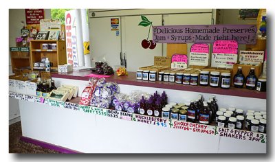 Last stop, gift shops selling local products. Huckleberries and cherries are BIG!