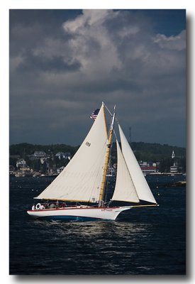 The Bay Lady passes in front of us...the most gorgeous sailboat in the whole harbor!