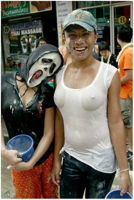 Wet white T-shirt-Songkran