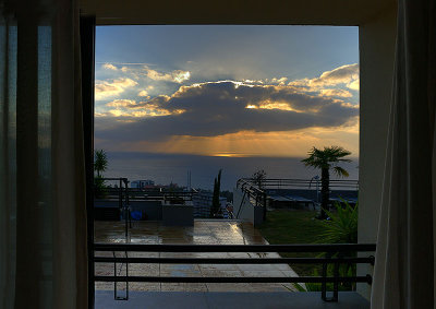 Sunrise over Funchal and Panoramico Hotel