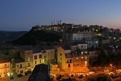 Enna,view from hotel - night,Sicily