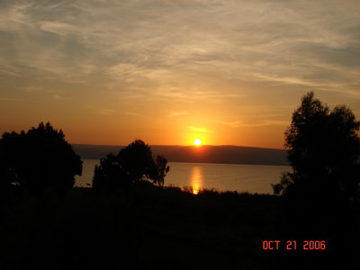 Sun Rise Over Sea of Galilee