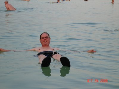 Dale Floating on the Dead Sea