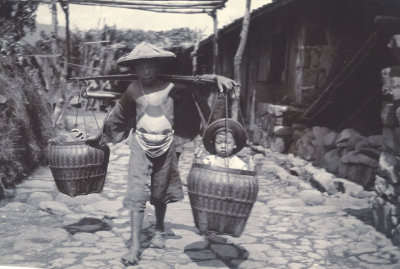 China 1906 Trans Boy carrying brother
