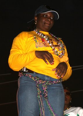 Mardi Gras Woman in Yellow