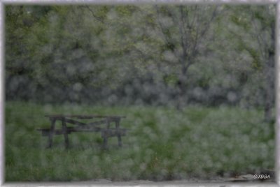 desk in a rain