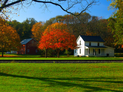 Fall Farm Scene, Near Everett Road Covered Bridge