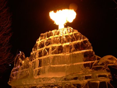 Ice Tower with Flames