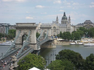 view of Pest from the Buda funicular