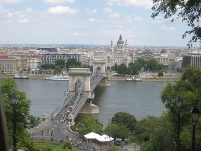 view of Pest from the Buda funicular